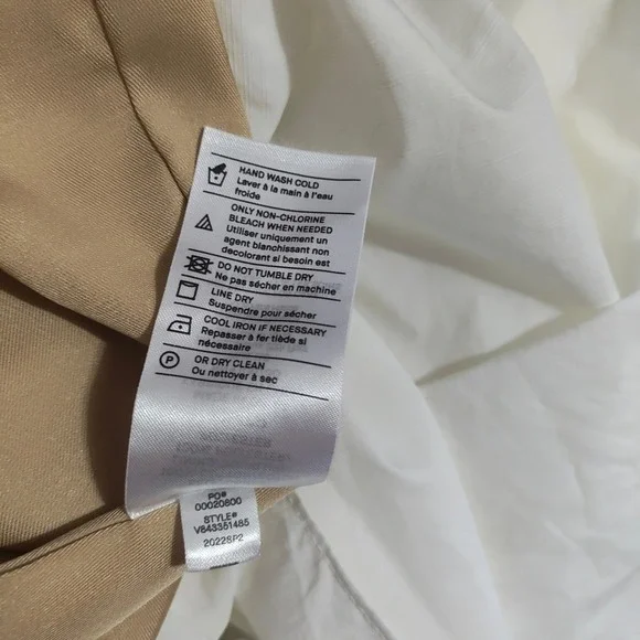 Vince White Long Sleeve Dress V Neck Cutout Midi Bridal Bachelorette Vacation XS - Picture 14 of 14